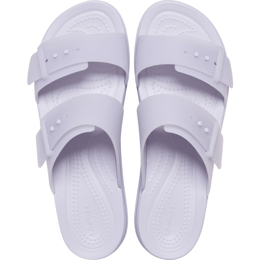 Purple Moon Brooklyn Buckle Frosted Low Wedge - Top - Crocs