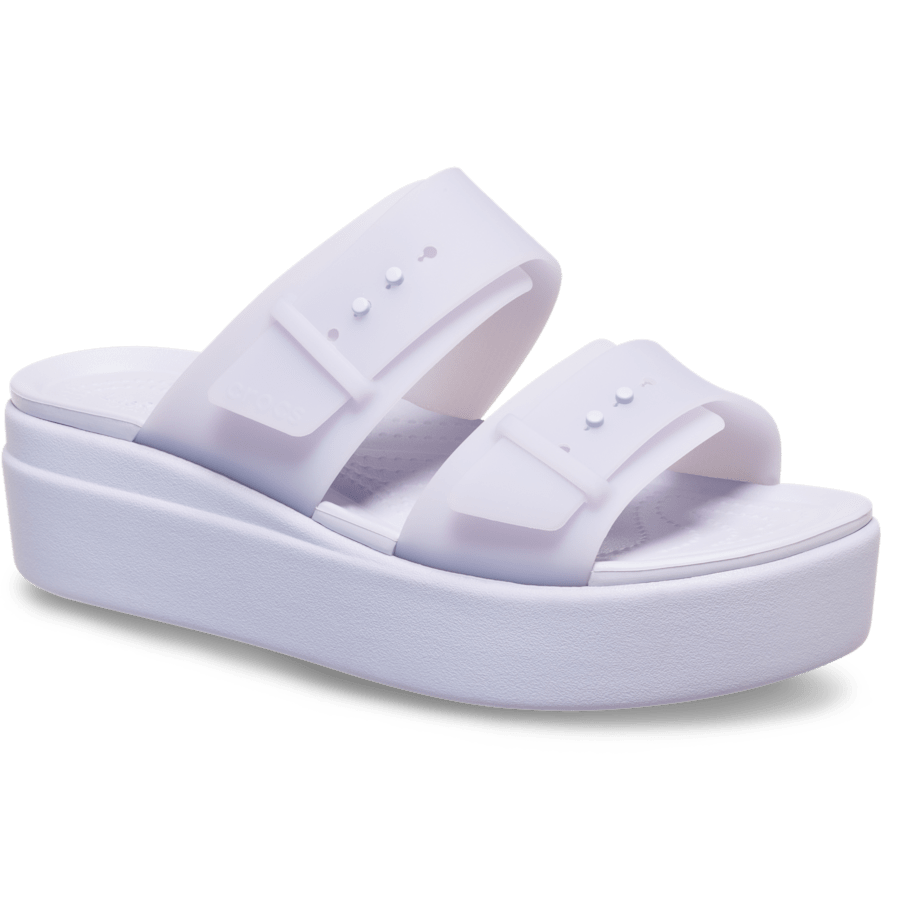 Purple Moon Brooklyn Buckle Frosted Low Wedge - Angle - Crocs