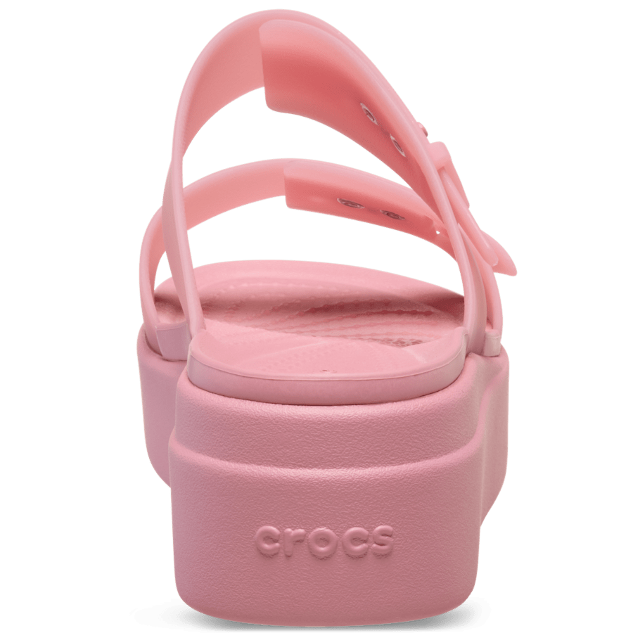Rosette Brooklyn Buckle Frosted Low Wedge - Back - Crocs