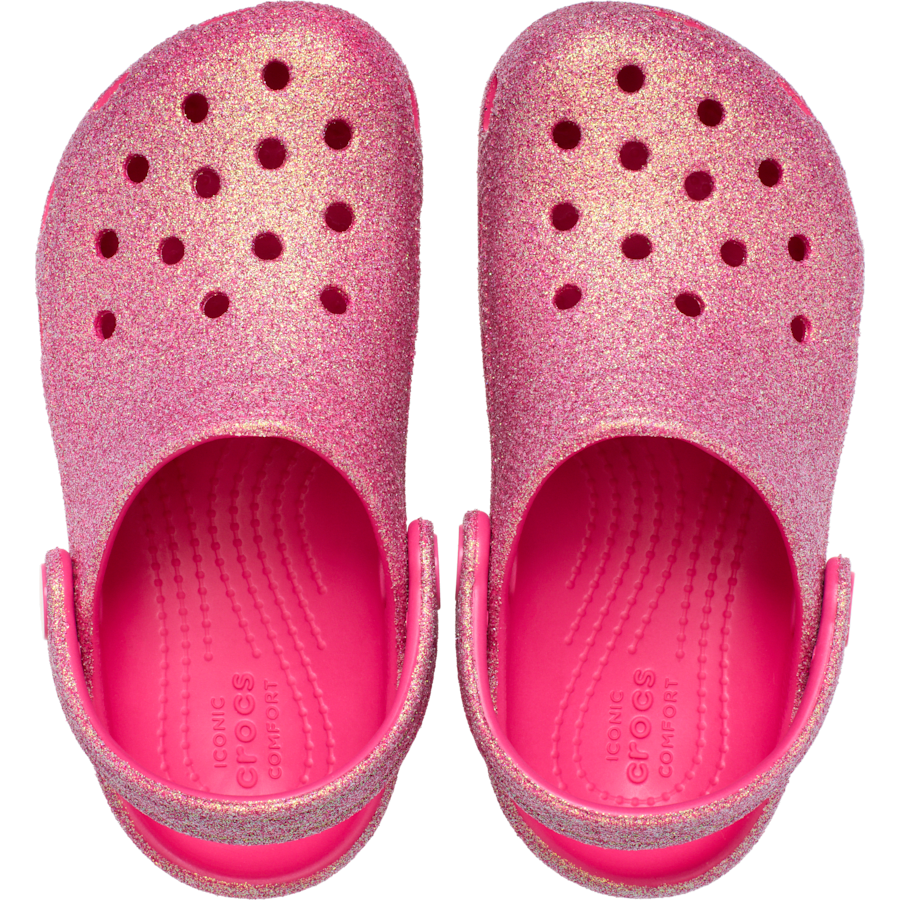 Dragon Fruit Toddler Classic Iridescent Glitter Clog - Top - Crocs