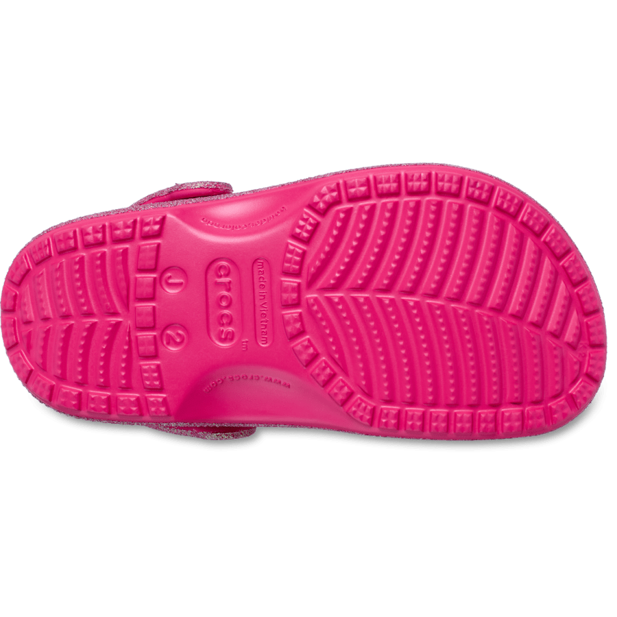 Dragon Fruit Toddler Classic Iridescent Glitter Clog - Bottom - Crocs