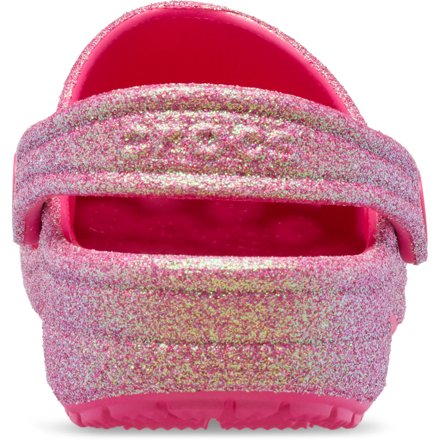 Dragon Fruit Toddler Classic Iridescent Glitter Clog - Back - Crocs
