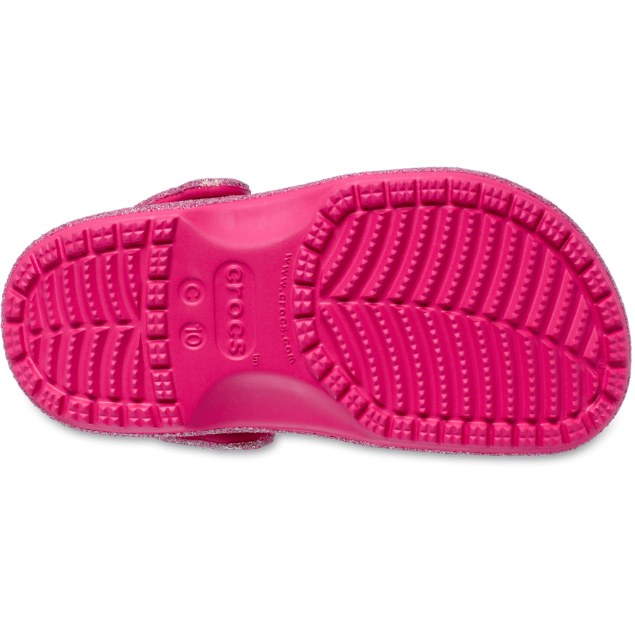 Dragon Fruit Kids’ Classic Iridescent Glitter Clog - Bottom - Crocs