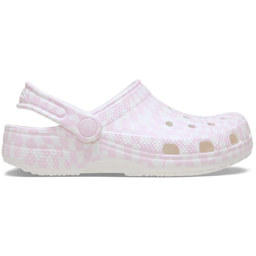 Pink Milk Kids’ Warped Checker Clog - Side - Crocs