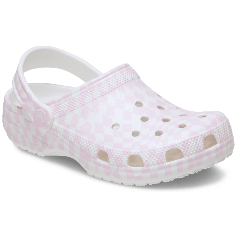 Pink Milk Kids’ Warped Checker Clog - Angle - Crocs