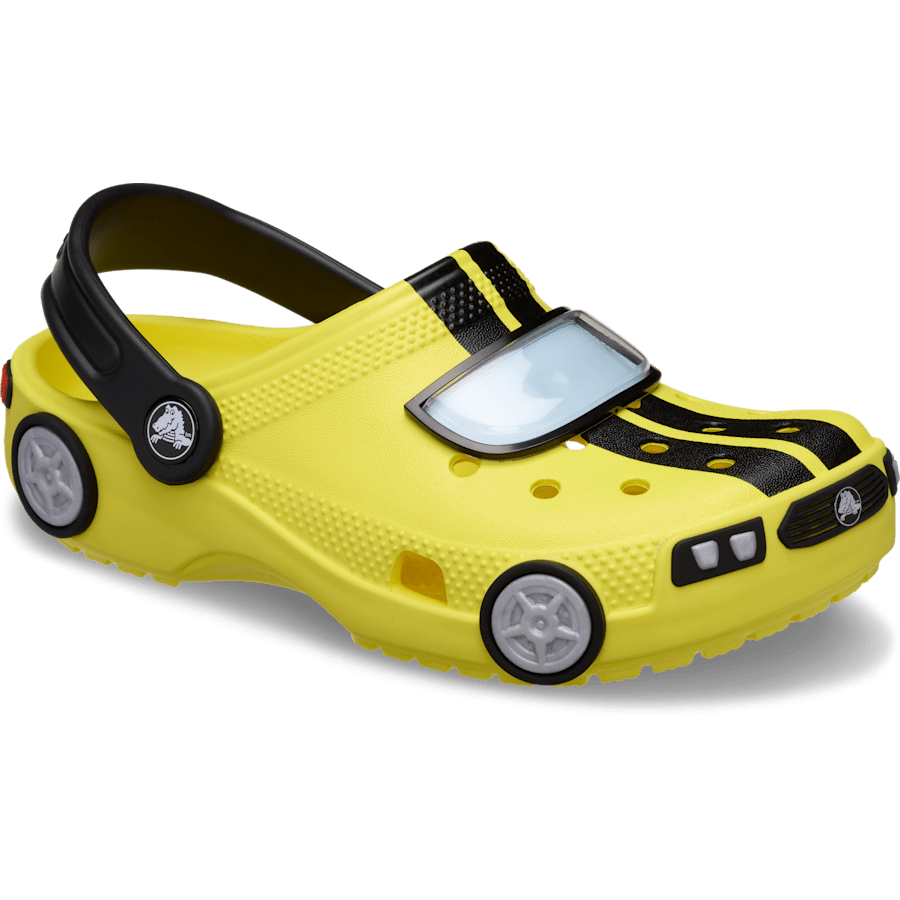 Cyber Yellow Toddler Classic IAM Race Car Clog - Angle - Crocs