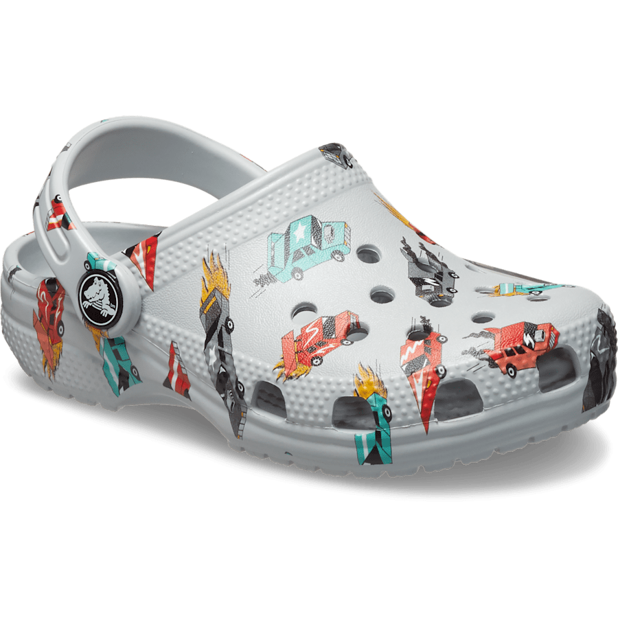 Mirage / Multi Toddler Classic Race Cars Graphic Clog - Angle - Crocs