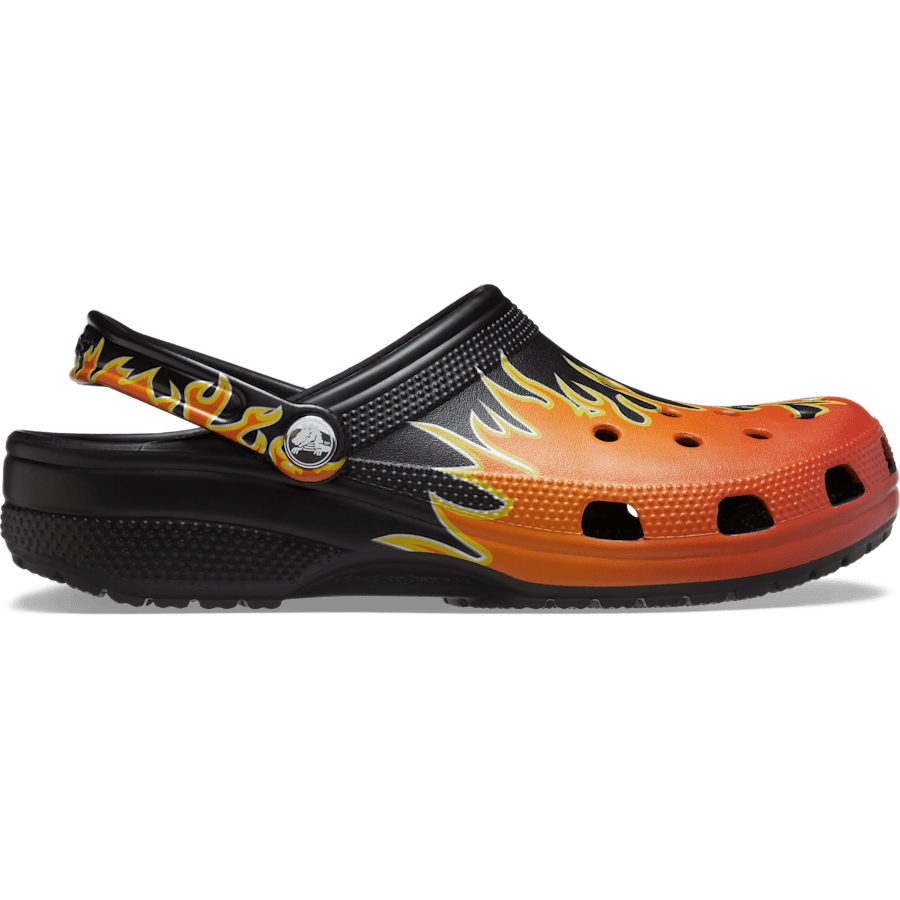 Black / Multi Classic Flames Clog - Side - Crocs