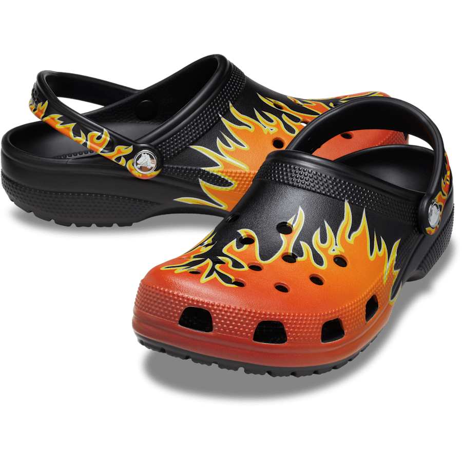 Black / Multi Classic Flames Clog - Pair - Crocs