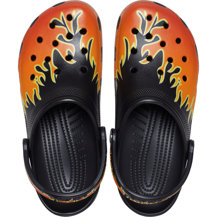Black / Multi Classic Flames Clog - Top - Crocs