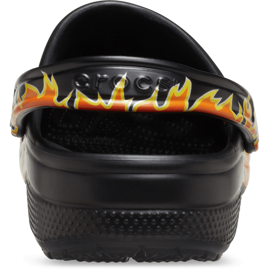 Black / Multi Classic Flames Clog - Back - Crocs
