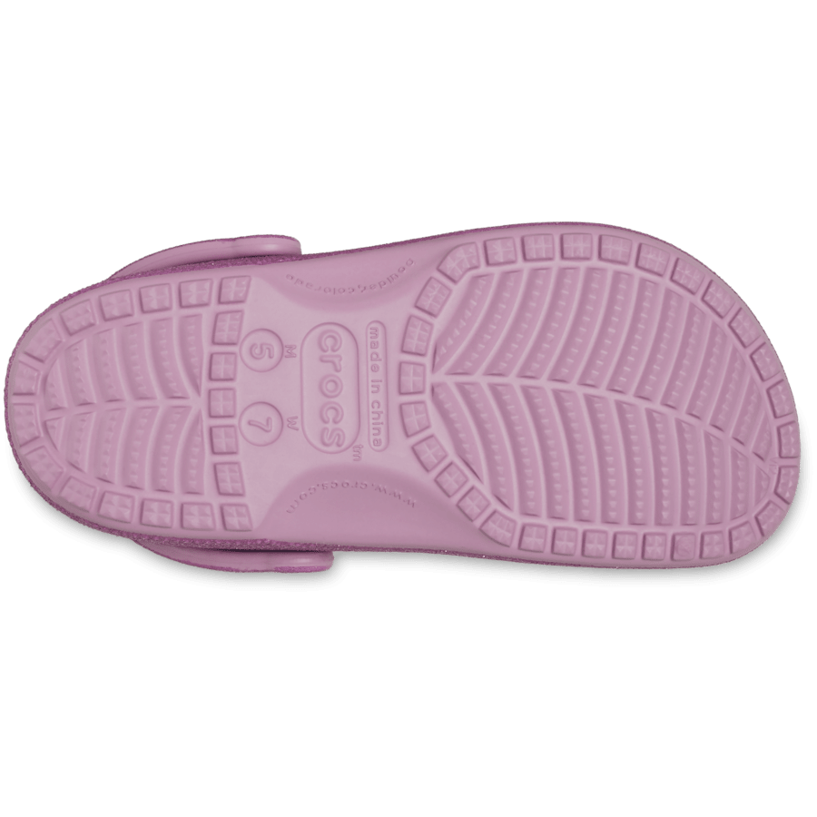 Hydrangea Classic Iridescent Glitter Clog - Bottom - Crocs