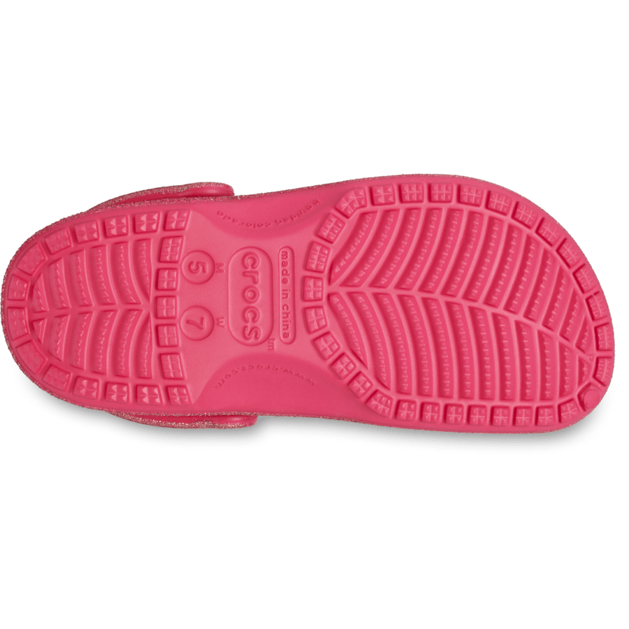 Dragon Fruit Classic Iridescent Glitter Clog - Bottom - Crocs