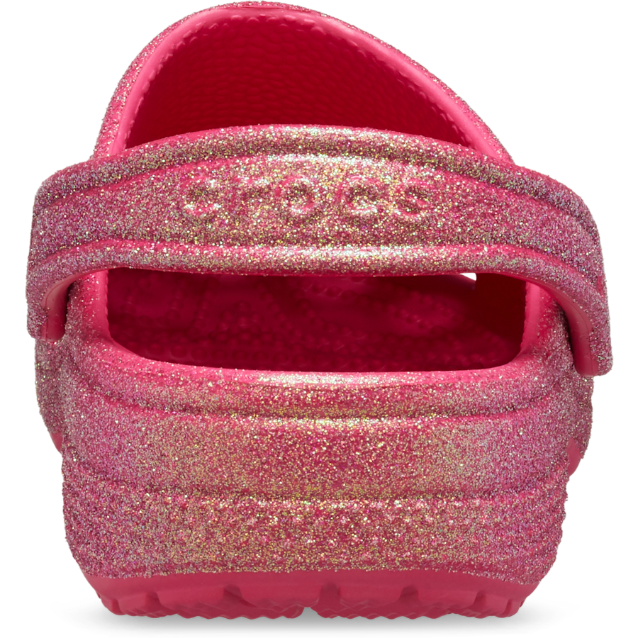 Dragon Fruit Classic Iridescent Glitter Clog - Back - Crocs