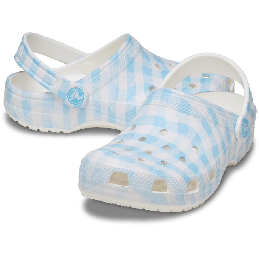 White / Blue Classic Gingham Clog - Pair - Crocs