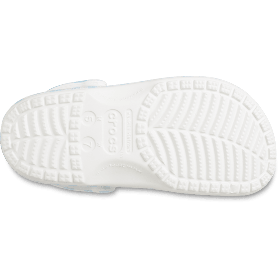 White / Blue Classic Gingham Clog - Bottom - Crocs