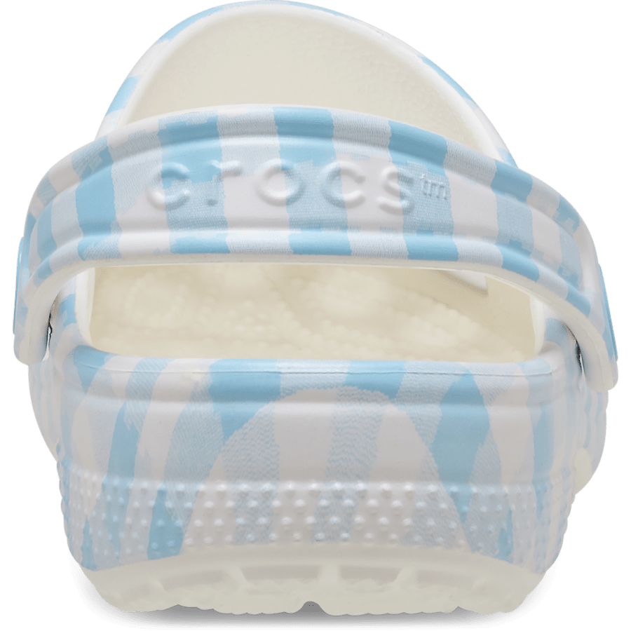 White / Blue Classic Gingham Clog - Back - Crocs