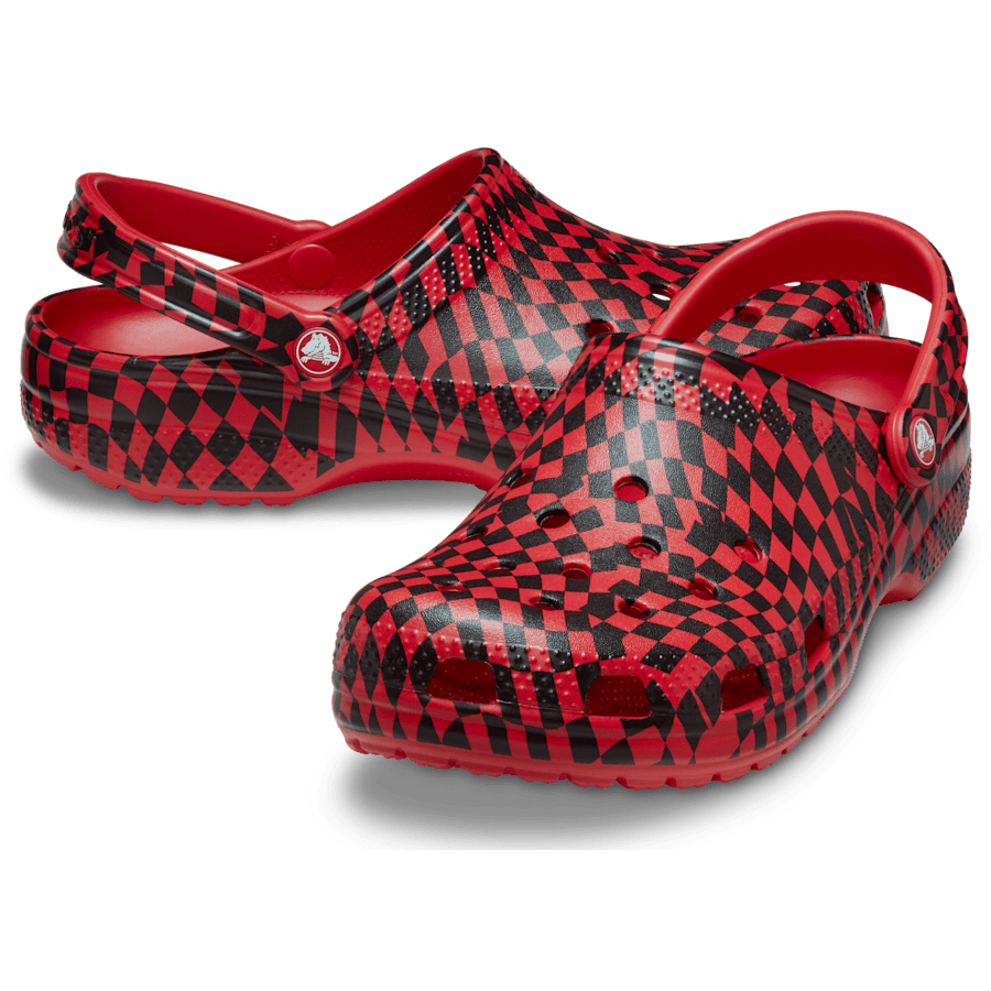 Black / Varsity Red Warped Checker Clog - Pair - Crocs