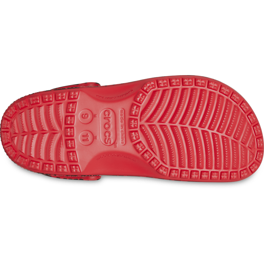 Black / Varsity Red Warped Checker Clog - Bottom - Crocs