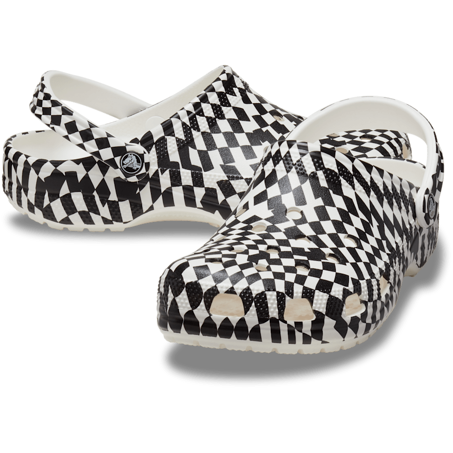 White / Black Warped Checker Clog - Pair - Crocs