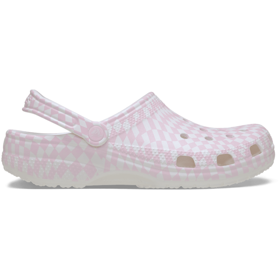 Pink Milk Warped Checker Clog - Side - Crocs