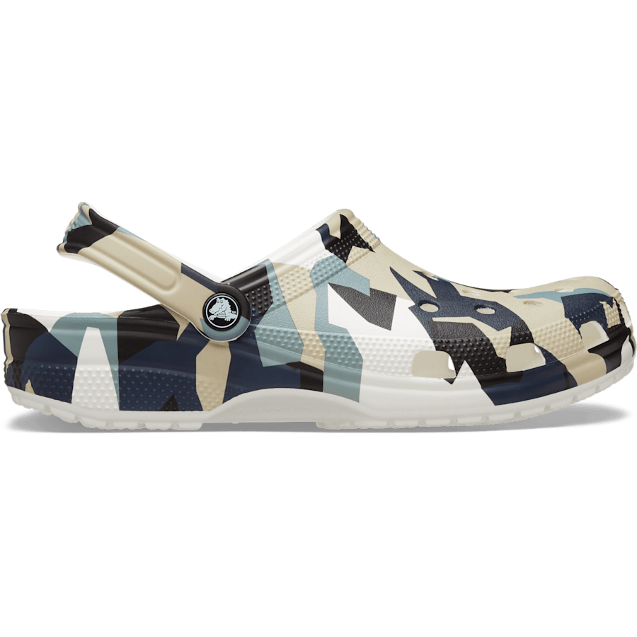 White / Multi Classic Geo Camo Clog - Side - Crocs