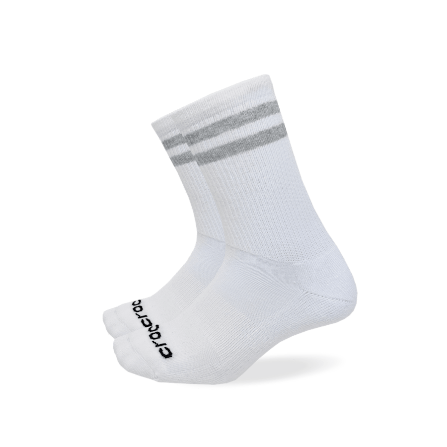 White / Multi CrocsSocks Crew Small Stripe 3-Pack - Custom Angle - Crocs