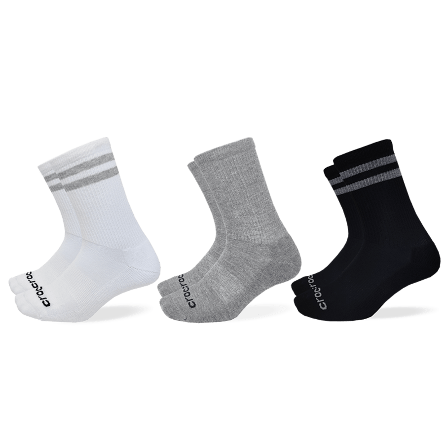 White / Multi CrocsSocks Crew Small Stripe 3-Pack - Side - Crocs