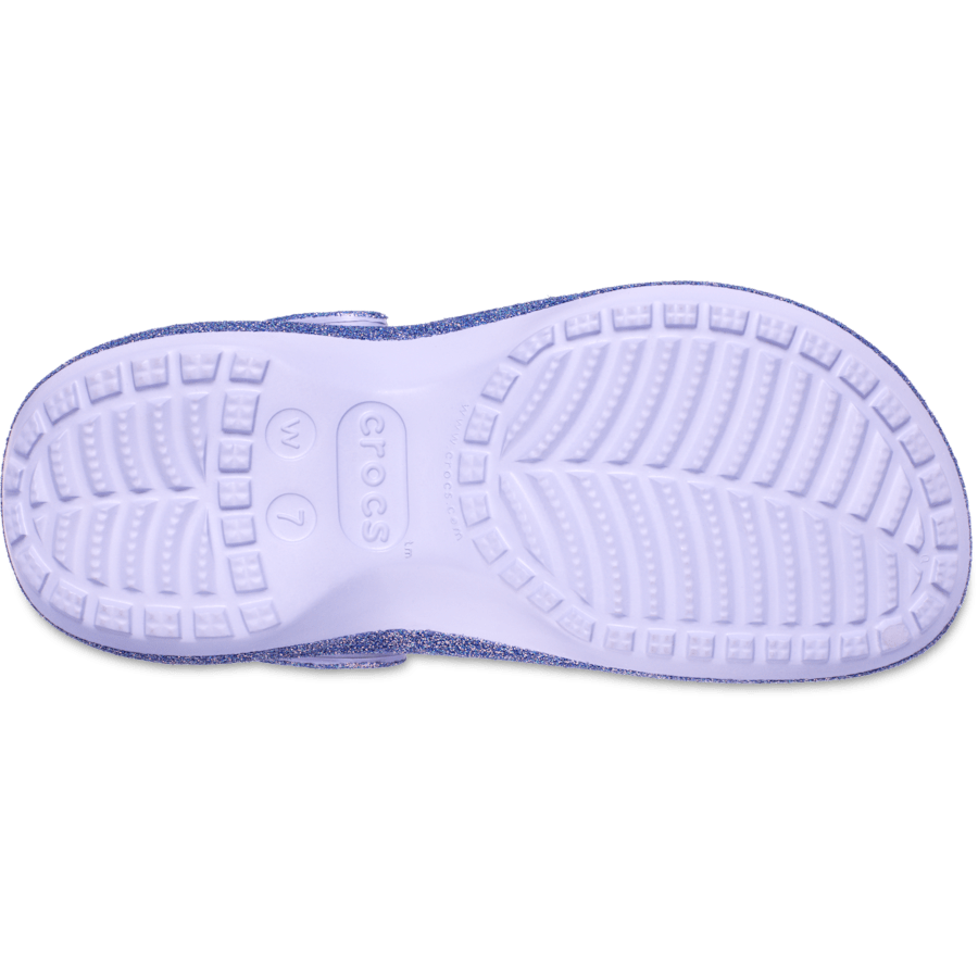 Purple Moon Classic Platform Iridescent Glitter Clog - Bottom - Crocs