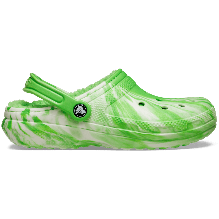 Green Slime Classic Lined Glow-in-the-Dark Marbled Clog - Side - Crocs