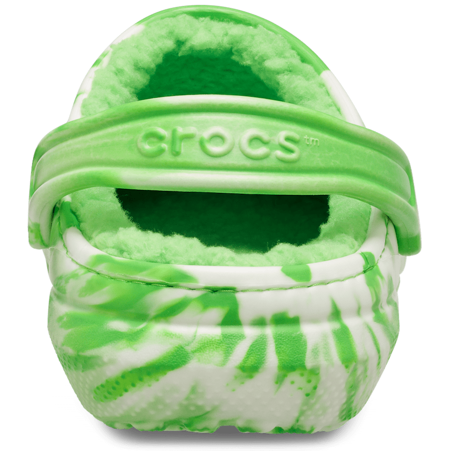 Green Slime Classic Lined Glow-in-the-Dark Marbled Clog - Back - Crocs