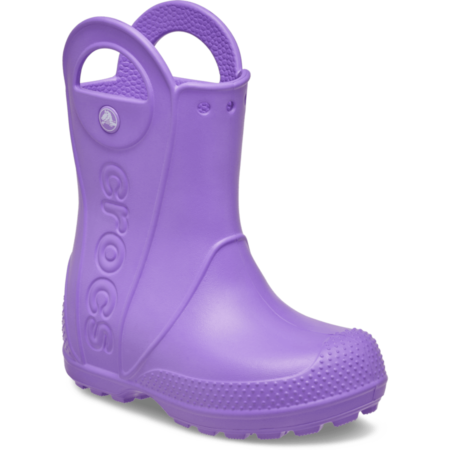 Purple Pulse Kids’ Handle It Rain Boot - Angle - Crocs