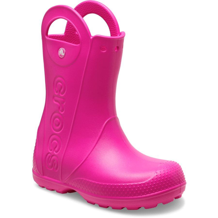 Pink Crush Kids’ Handle It Rain Boot - Angle - Crocs
