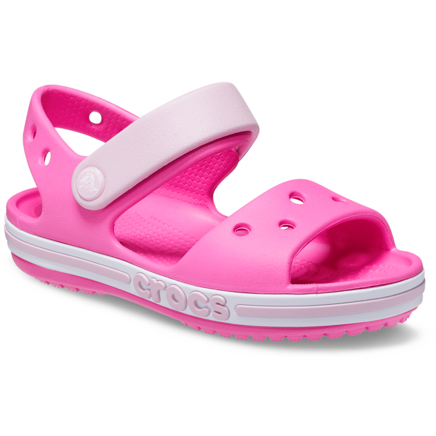 Electric Pink Kids’ Bayaband Sandal - Angle - Crocs