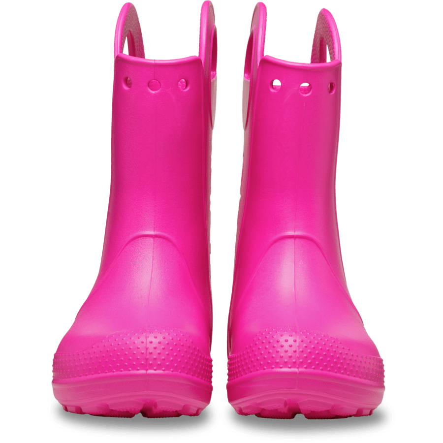Pink Crush Toddler Handle It Rain Boot - Custom Angle - Crocs