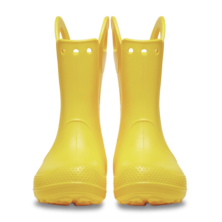 Yellow Toddler Handle It Rain Boot - Custom Angle - Crocs