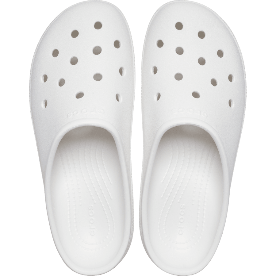 White Classic Low Profile Clog - Top - Crocs
