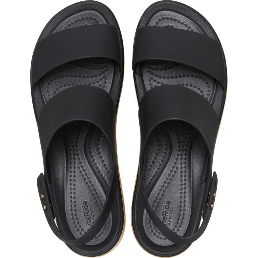 Black / Black Brooklyn Cork Low Wedge - Top - Crocs