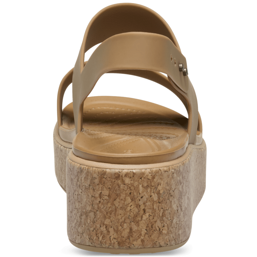 Crocs Brooklyn Low Wedge Cork Sandal — Umber