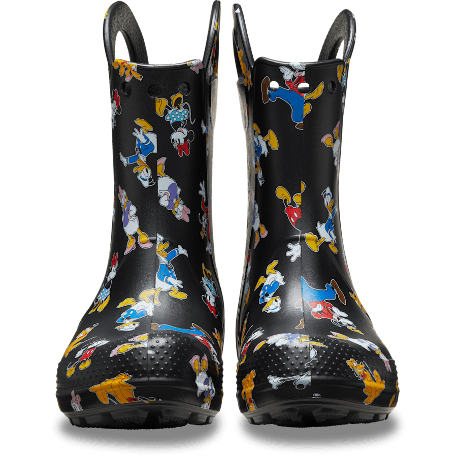 Multi Toddlers’ Mickey Mouse and Friends Handle It Rain Boot - Custom Angle - Crocs