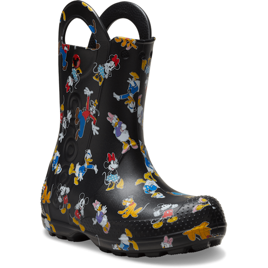 Multi Toddlers’ Mickey Mouse and Friends Handle It Rain Boot - Angle - Crocs