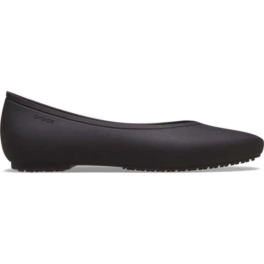 Black On The Clock Work Flat - Side - Crocs PFD