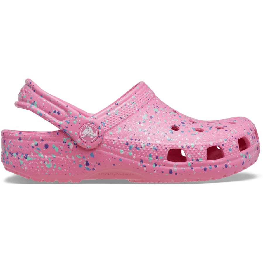 Pink Lemonade/Multi Toddler Classic Paint Splatter Clog - Side - Crocs