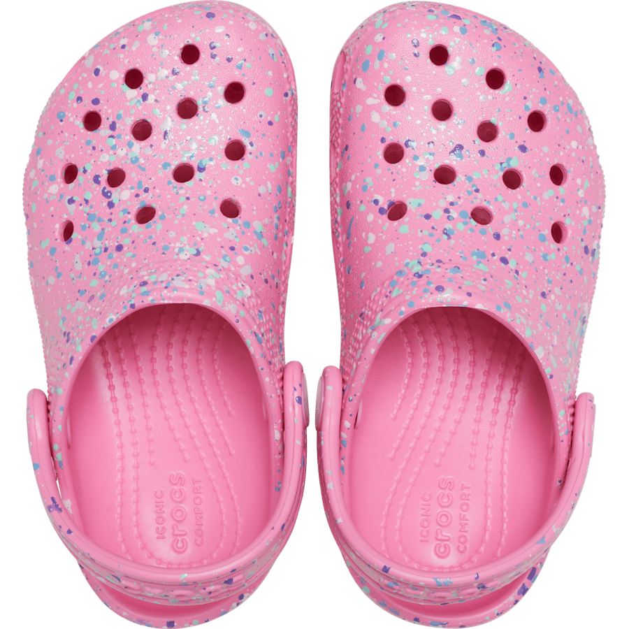 Pink Lemonade/Multi Toddler Classic Paint Splatter Clog - Top - Crocs