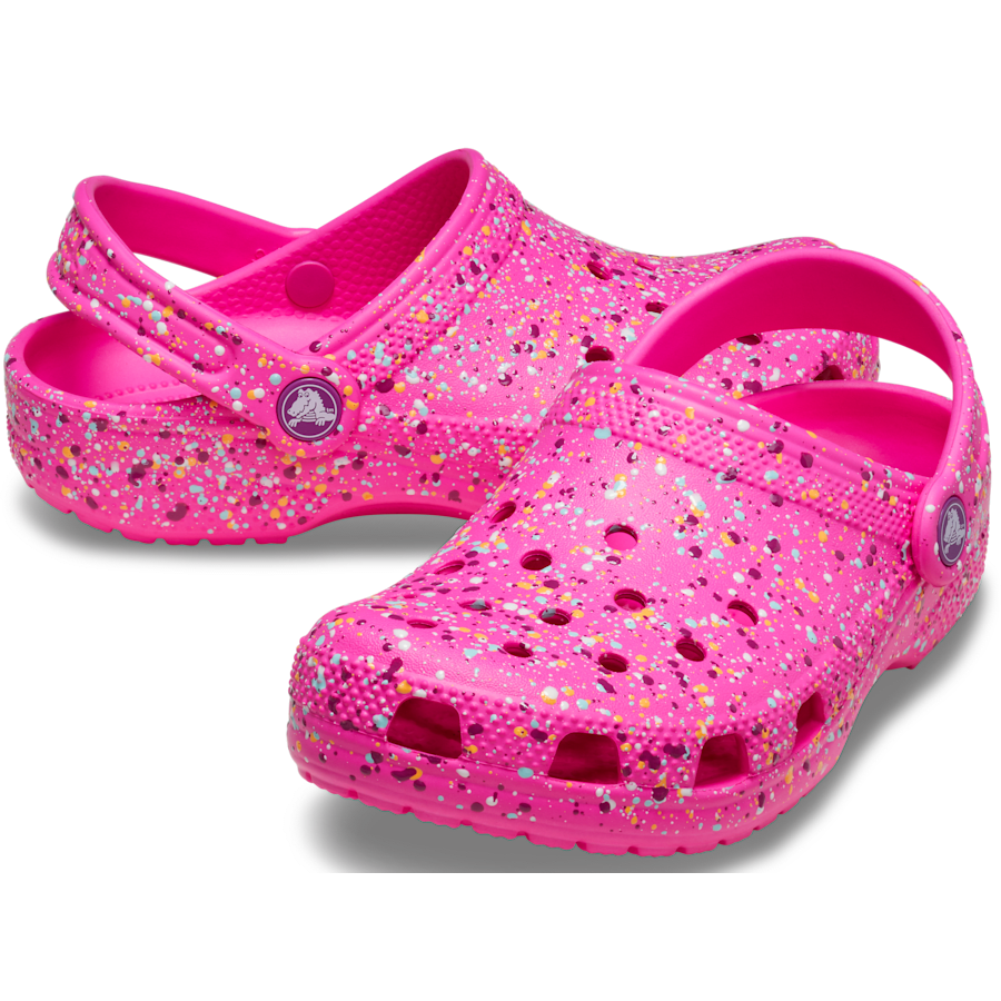Pink Crush / Multi Toddler Classic Paint Splatter Clog - Pair - Crocs