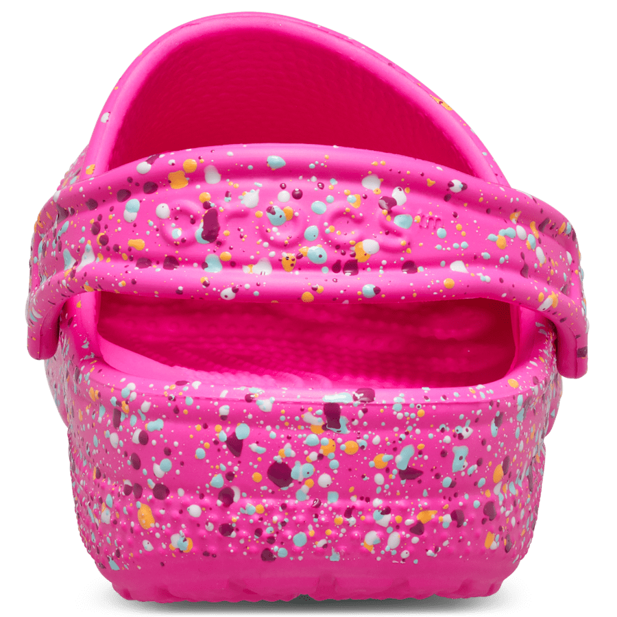 Pink Crush / Multi Toddler Classic Paint Splatter Clog - Back - Crocs