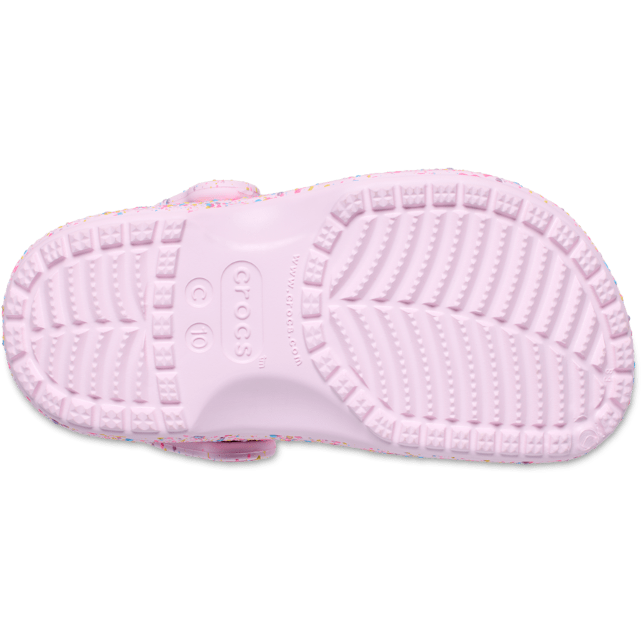 Pink Milk Toddler Classic Paint Splatter Clog - Bottom - Crocs