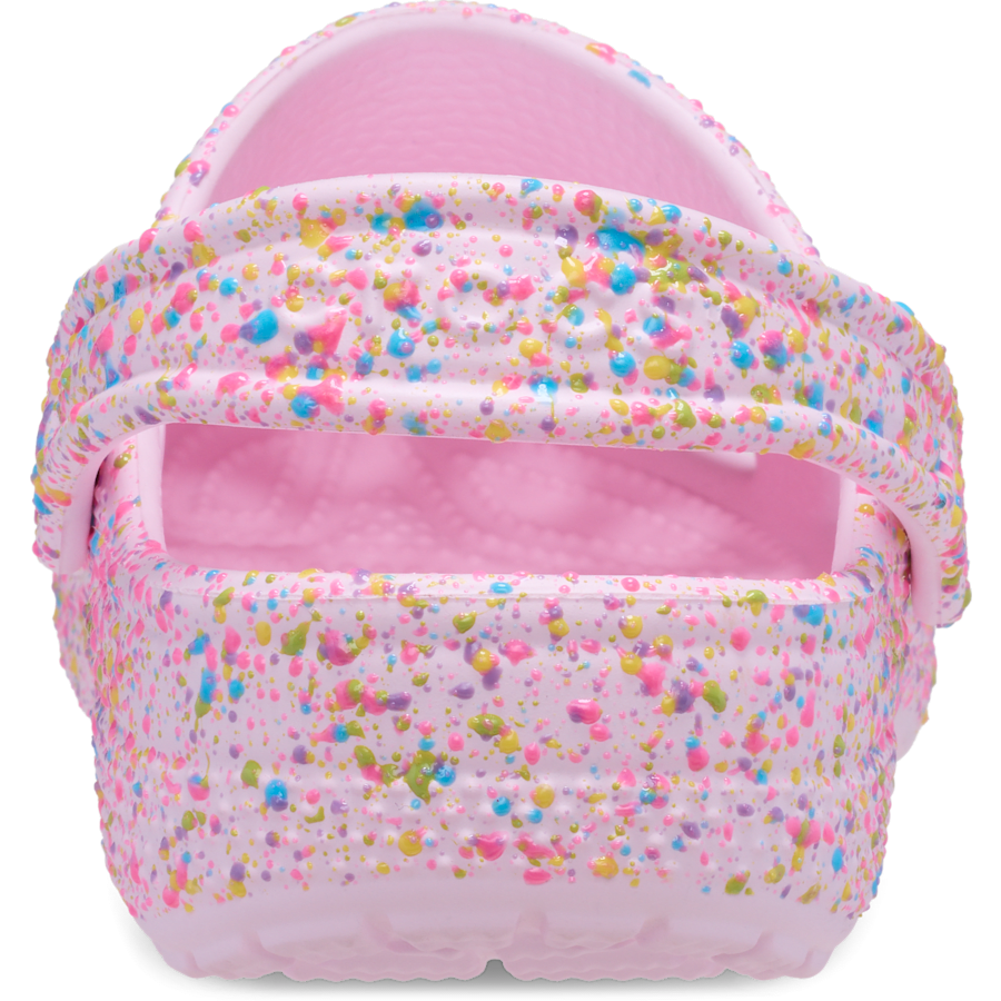 Pink Milk Toddler Classic Paint Splatter Clog - Back - Crocs