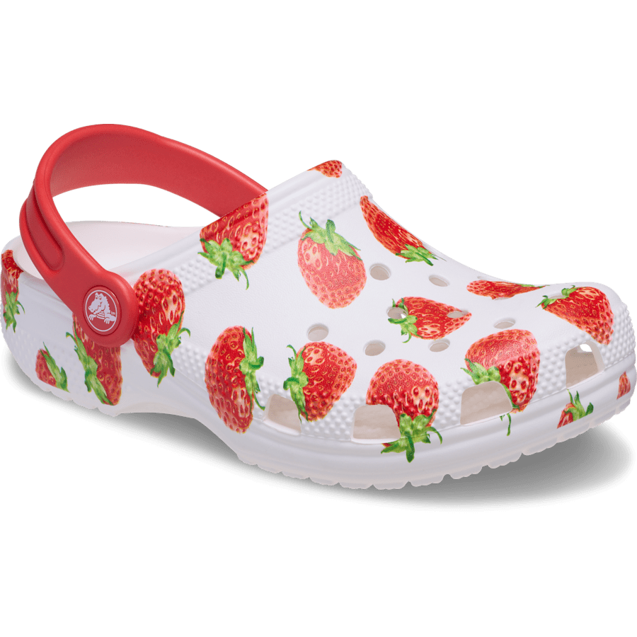 White Toddler Classic Fresh Fruits Clog - Angle - Crocs