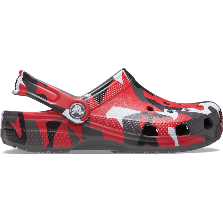 Slate Grey / Multi Kids' Classic Geo Camo Clog - Side - Crocs